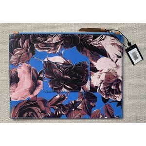 ‎Banana Republic Expandable Blue Floral Envelope Clutch
